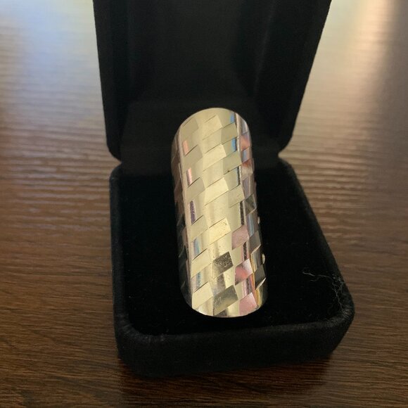 Vintage Woven Mexican Sterling Silver Ring 6 - Picture 1 of 8